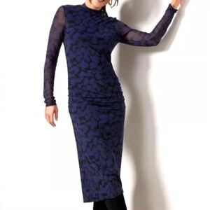 Evereve Pierre mesh midi dress, Size XS